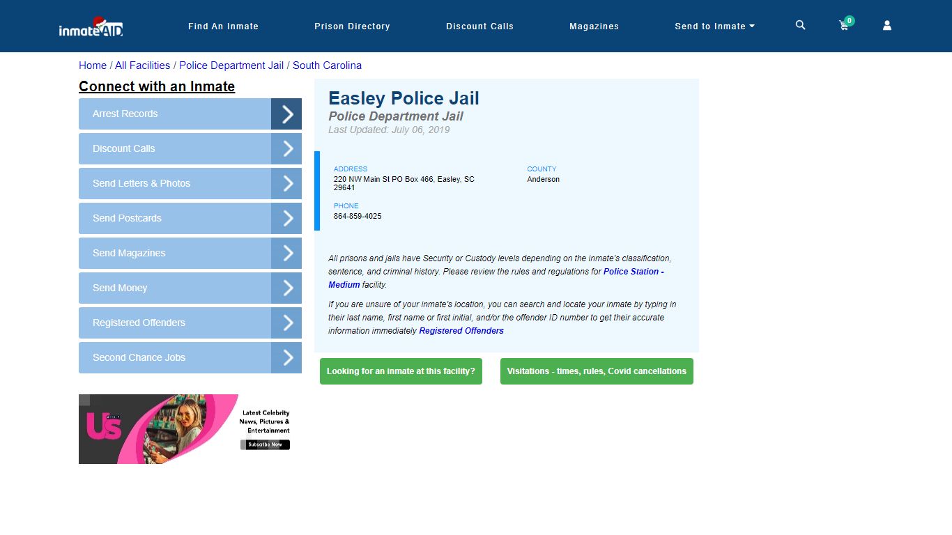 Easley Police Jail & Inmate Search - Easley, SC